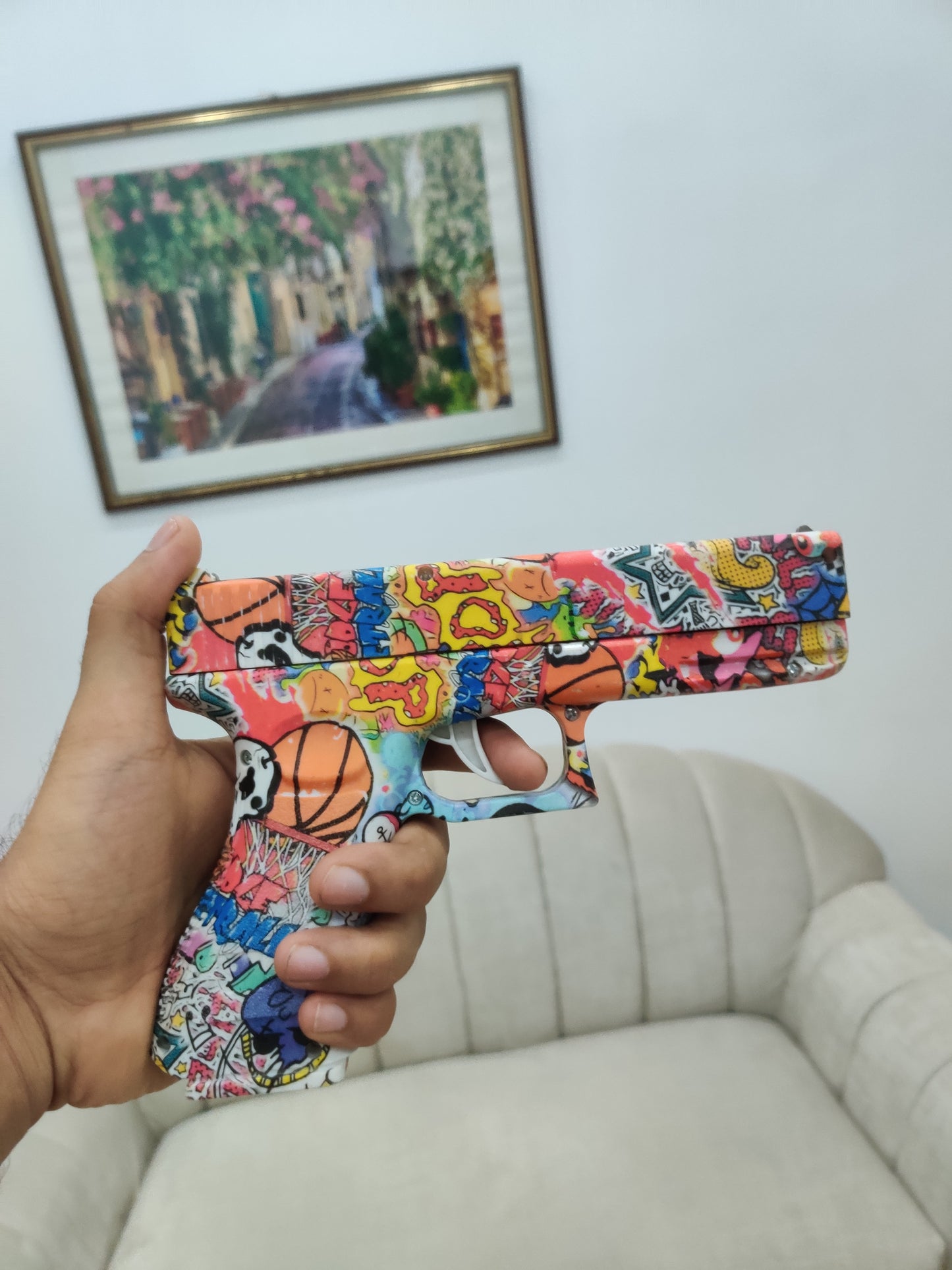 Large Size Graffiti Glock Water Balls Gun – Safe & Fun Outdoor Blaster 🎯💦