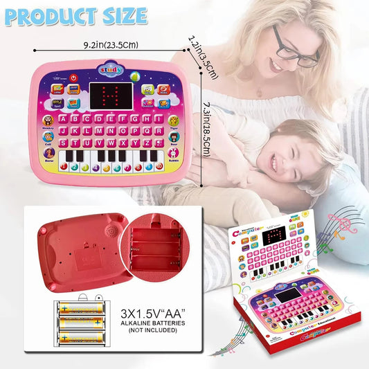Kids’ Early Learning Tablet Toy with LED Screen – Educational Music & Alphabet Machine (3+ Years)