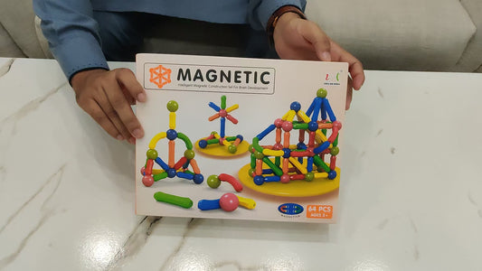 64 Pcs Magnetic Sticks & Balls Building Blocks – Creative STEM Toy for Kids