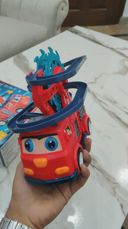 🚒 Fire Rail Truck with Ducks – Musical Light-Up Toy Car with Track & Ducklings (3+ Years)